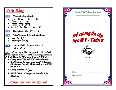 Đề cương ôn tập học kì 1 - Toán 8